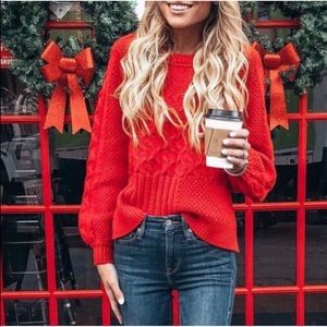 Madewell red knit sweater